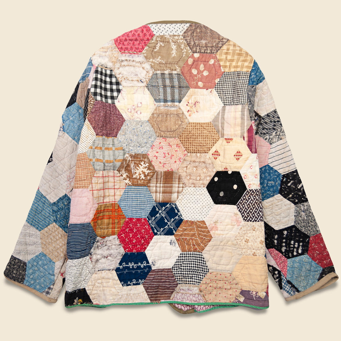Scofield Hexagon w/ Paisley Lining Quilt Kimono - Multi - Vintage - STAG Provisions - W - One & Done - Apparel