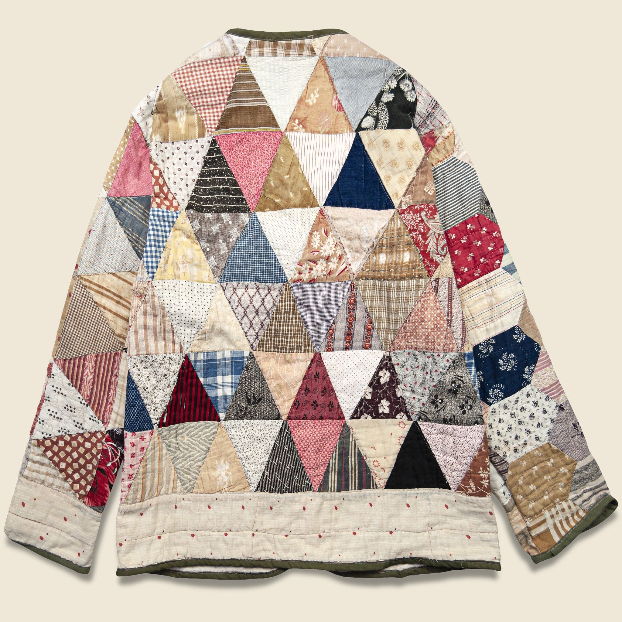 
                          Triangles &amp; Striped Lining Quilt Kimono - Multi - Vintage - STAG Provisions - W - One &amp; Done - Apparel
                        