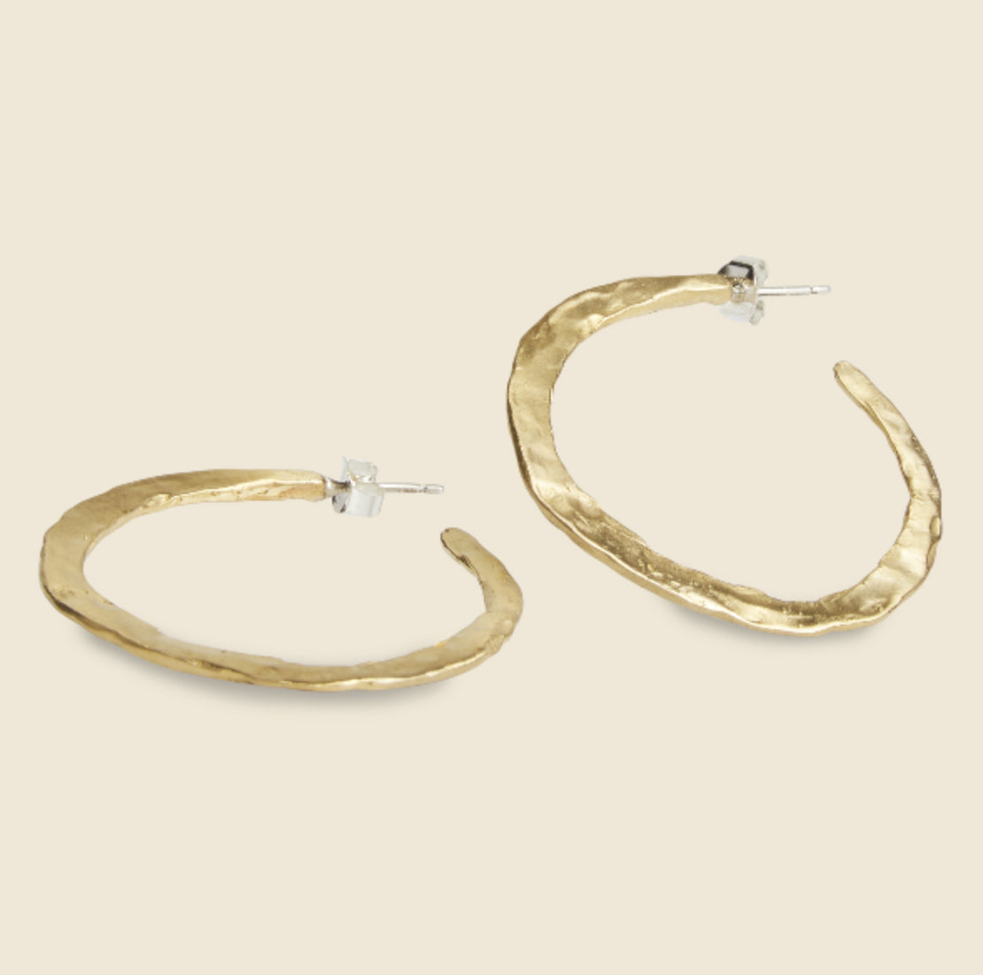 Hammered Hoop Earrings - Brass - 8.6.4 Design - STAG Provisions - W - Accessories - Earrings
