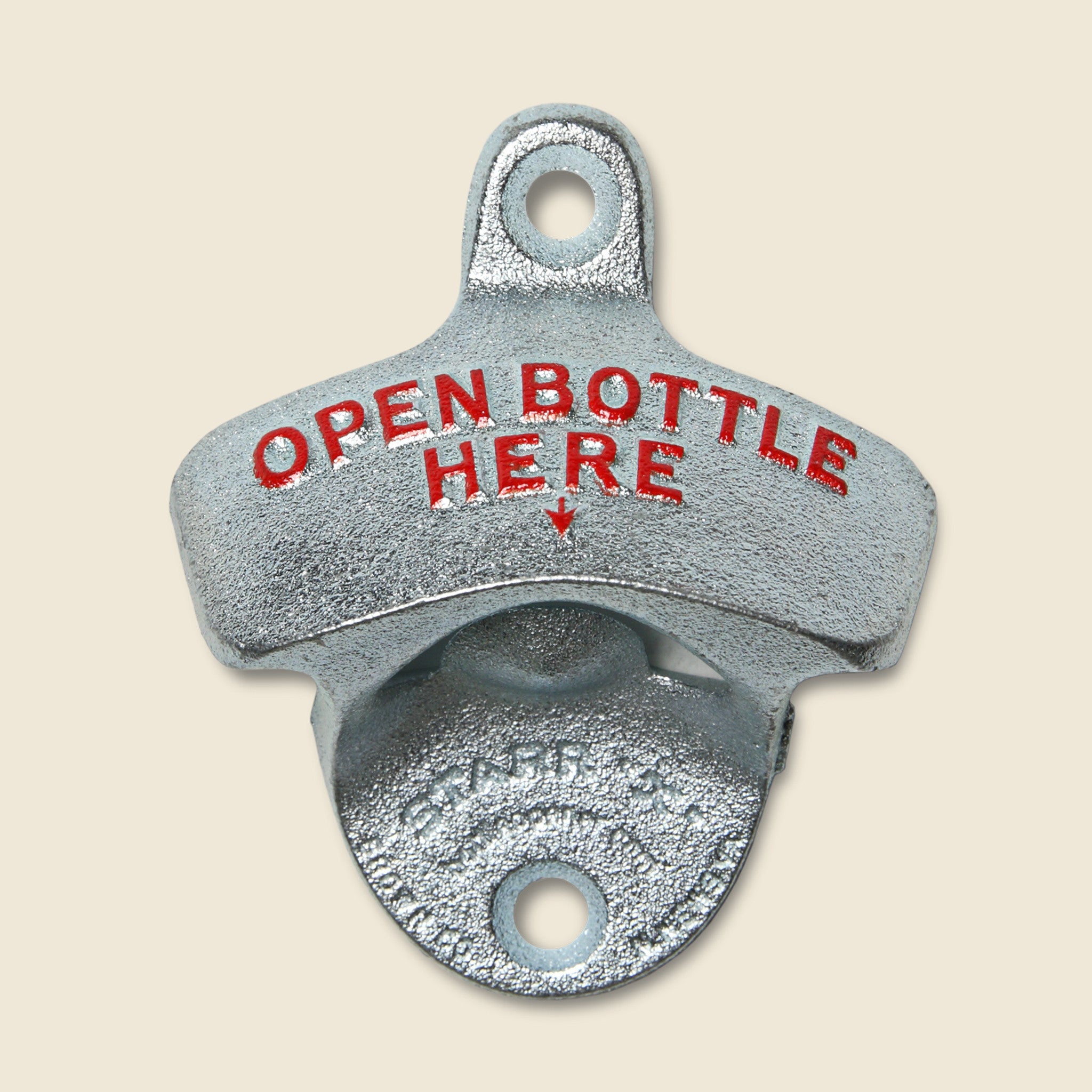 Open Here Bottle Opener - Silver - Barware - STAG Provisions - Home - Bar & Entertaining - Barware