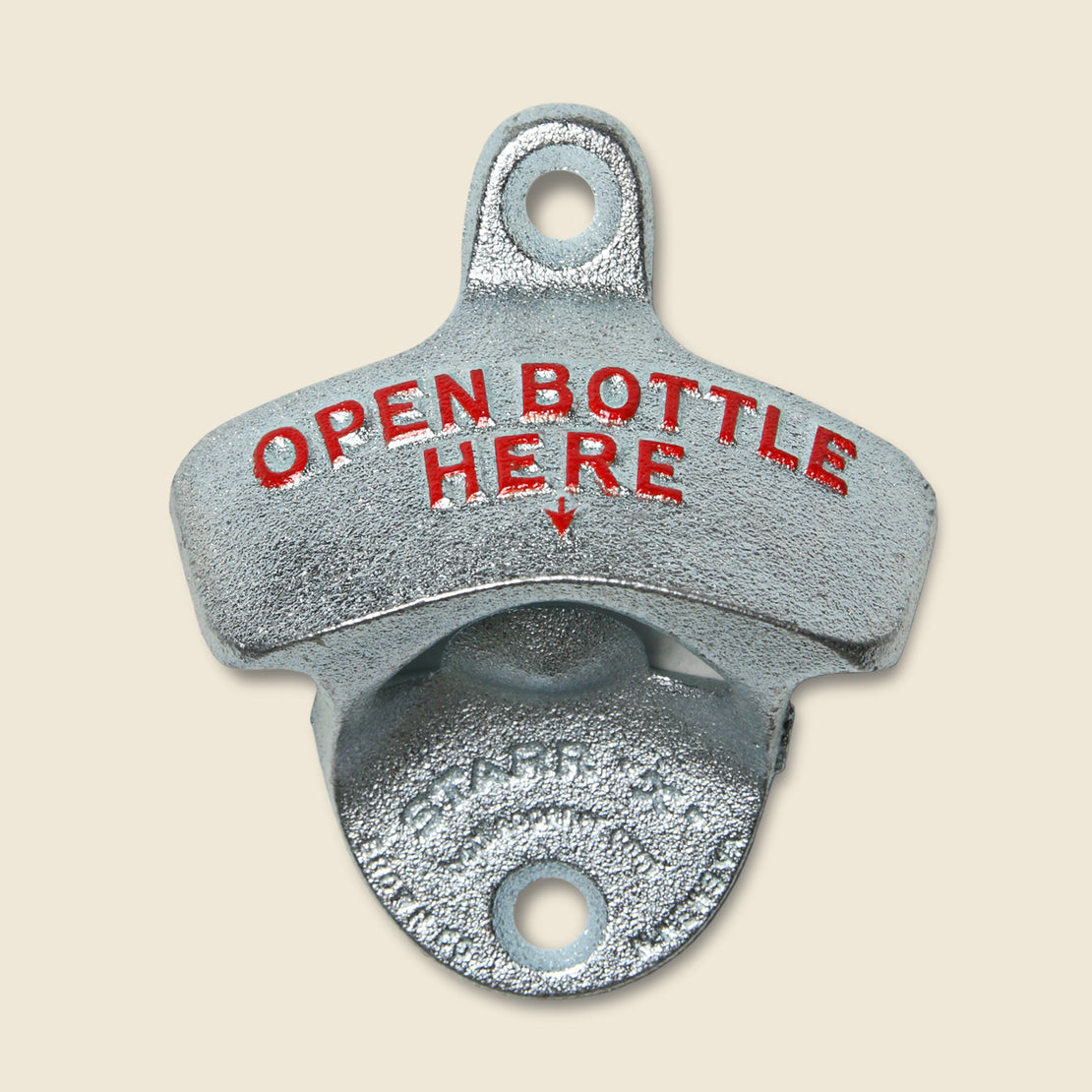 Barware Open Here Bottle Opener - Silver
