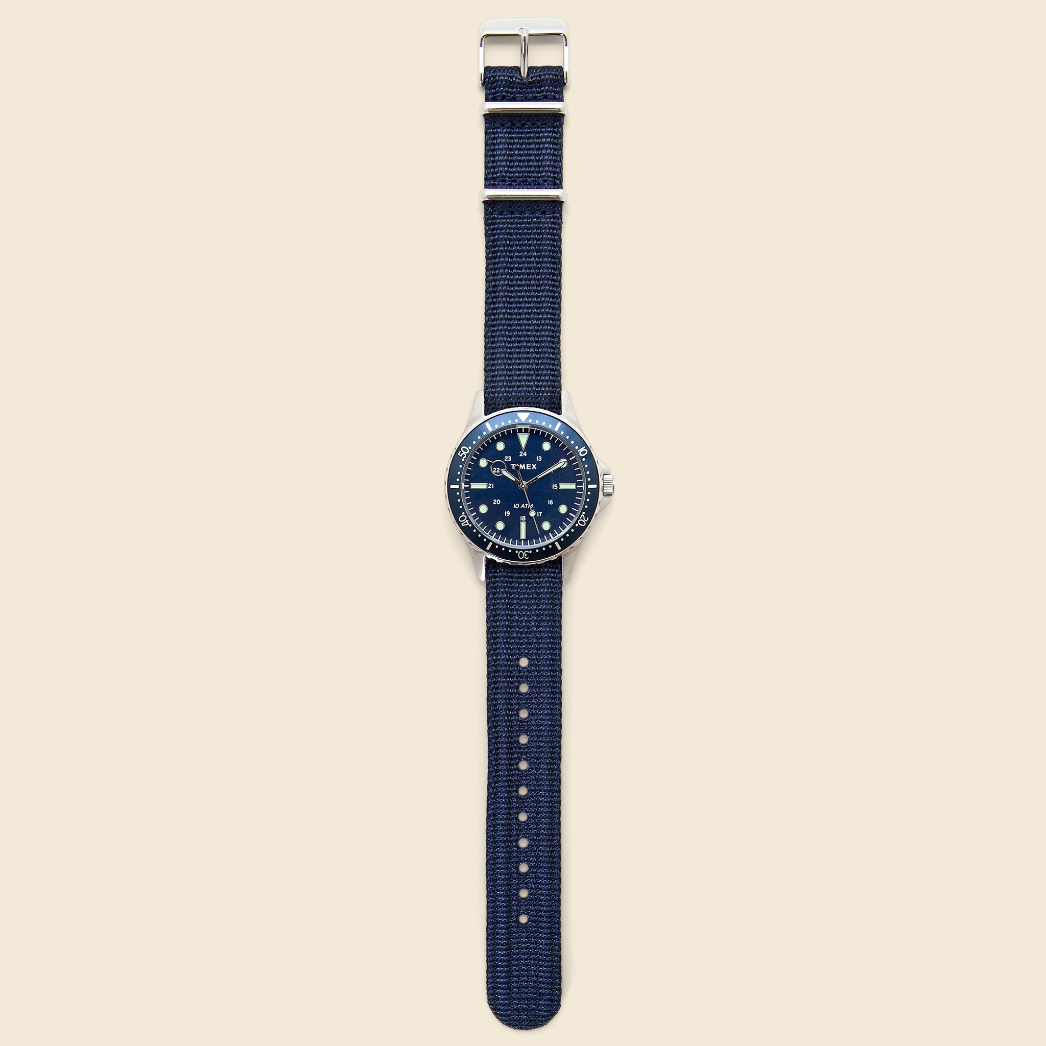 
                          Navi XL Slip-Thru Strap Watch 41mm  - Stainless Steel/Blue - Timex - STAG Provisions - Accessories - Watches
                        