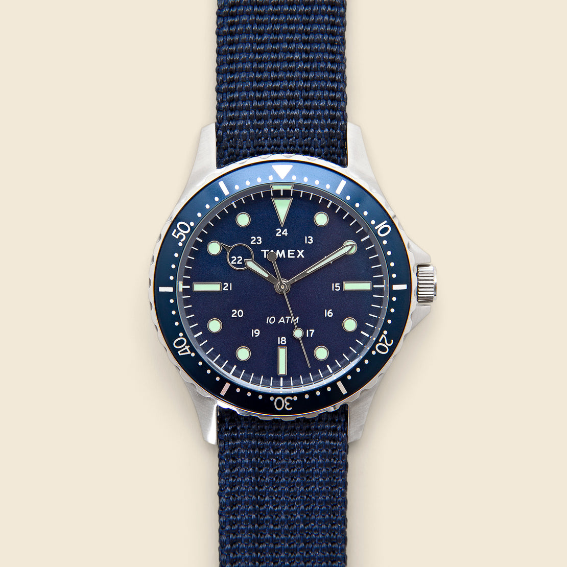 Timex Navi XL Slip-Thru Strap Watch 41mm  - Stainless Steel/Blue