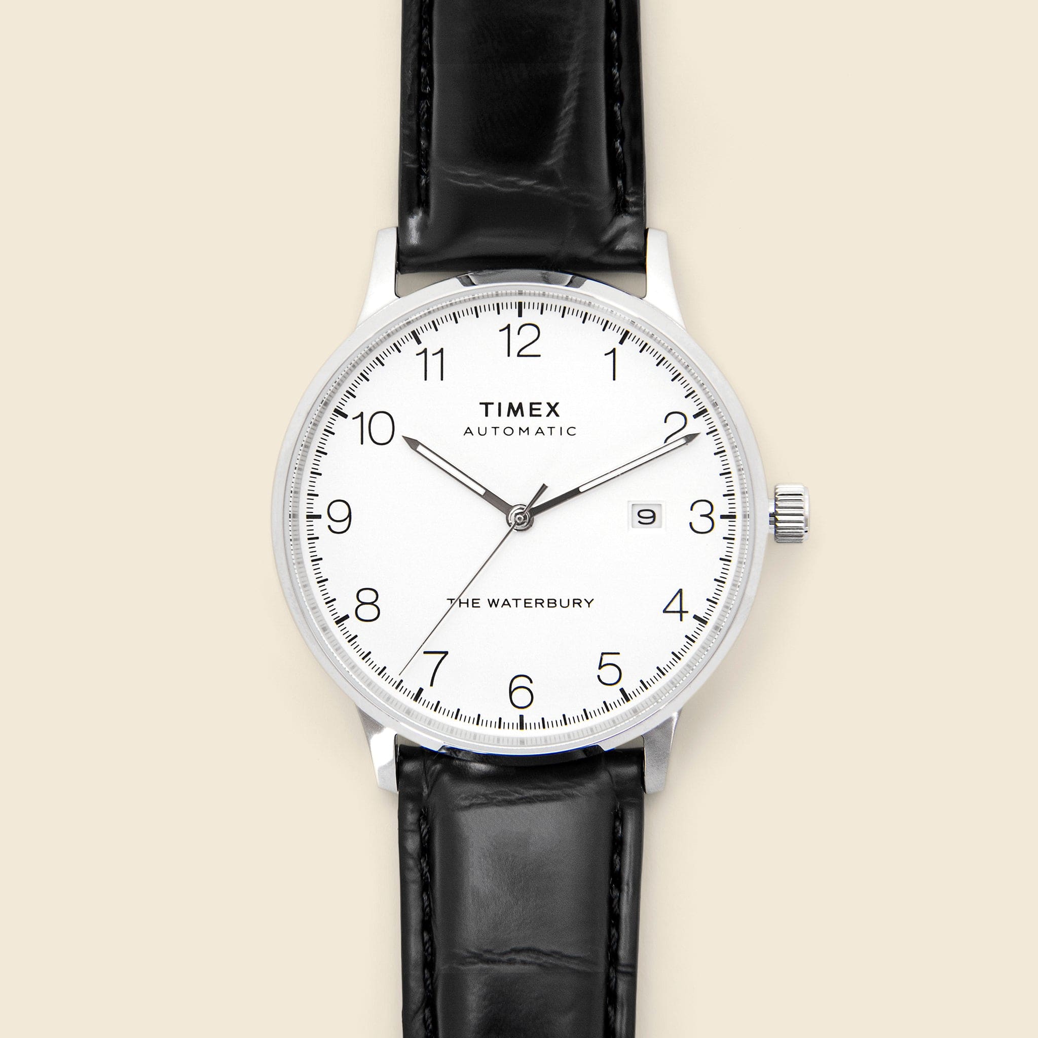 Waterbury Leather Strap Watch 40mm - Stainless Steel/Black/White - Timex - STAG Provisions - Accessories - Watches