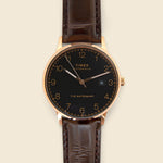 Waterbury Leather Strap Watch 40mm - Rose Gold Tone/Brown/Black - Timex - STAG Provisions - Accessories - Watches
