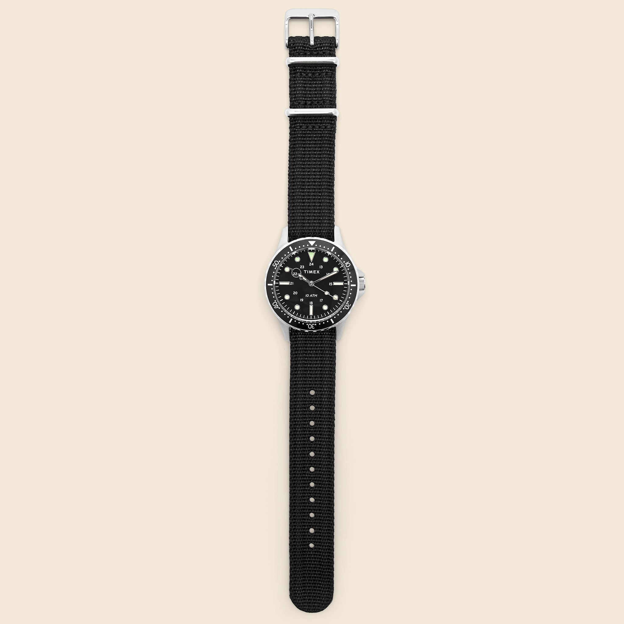 Navi XL Slip-Thru Strap Watch 41mm - Stainless Steel/Black - Timex - STAG Provisions - Accessories - Watches