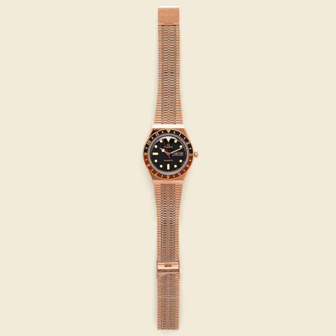 Q Stainless Steel Watch 38mm - Rose Gold Tone/Black