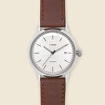 Marlin Automatic Watch 40mm - Silver/Brown Leather - Timex - STAG Provisions - Accessories - Watches