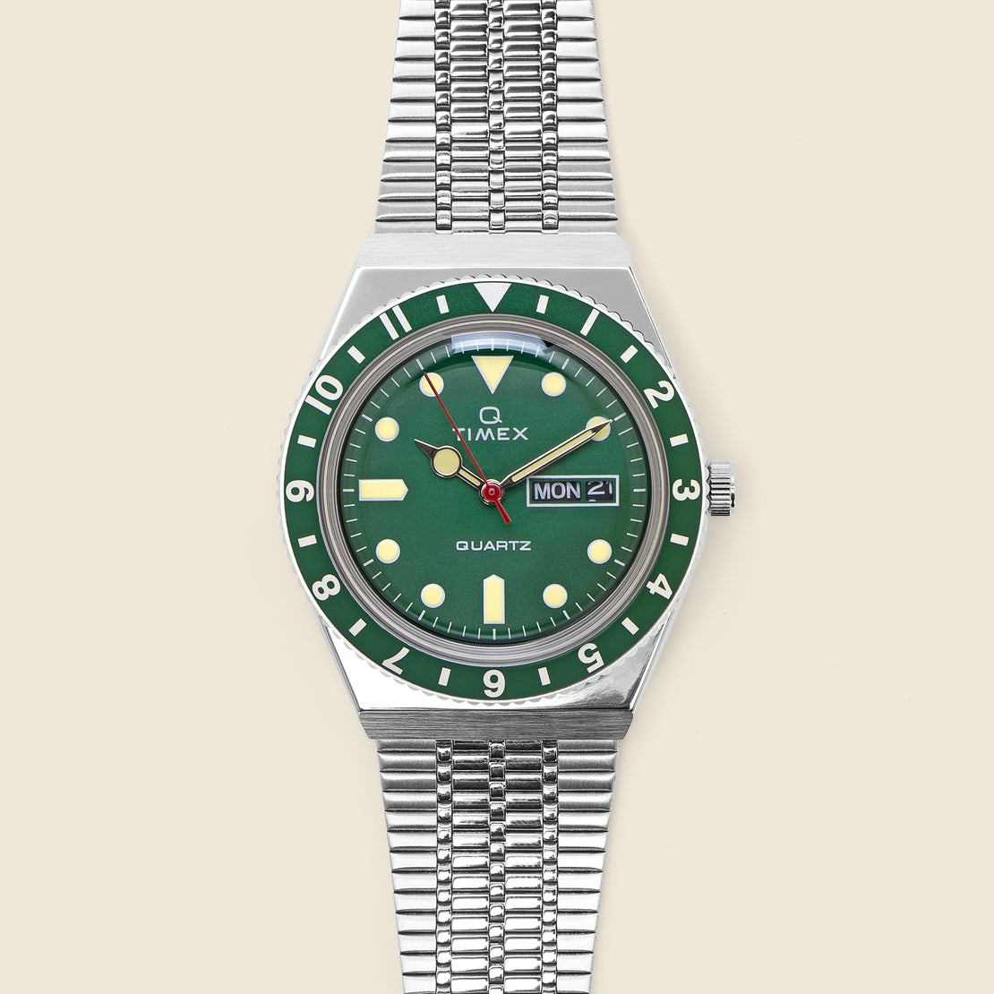 Timex Q Stainless Steel Watch 38mm - Green/Stainless Steel