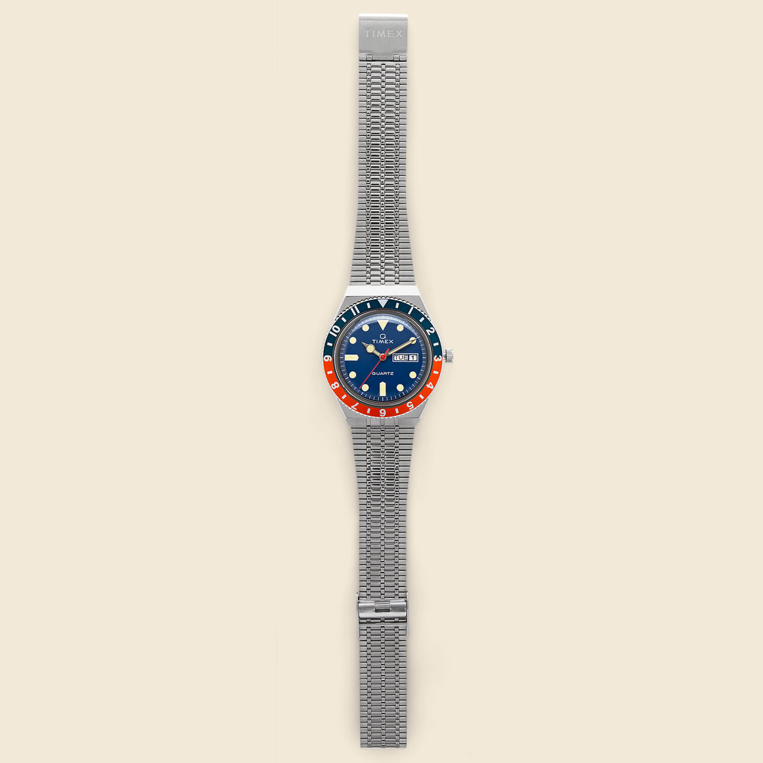Q Timex Reissue 38mm Bracelet Watch - Stainless Steel/Blue/Orange - Timex - STAG Provisions - Accessories - Watches