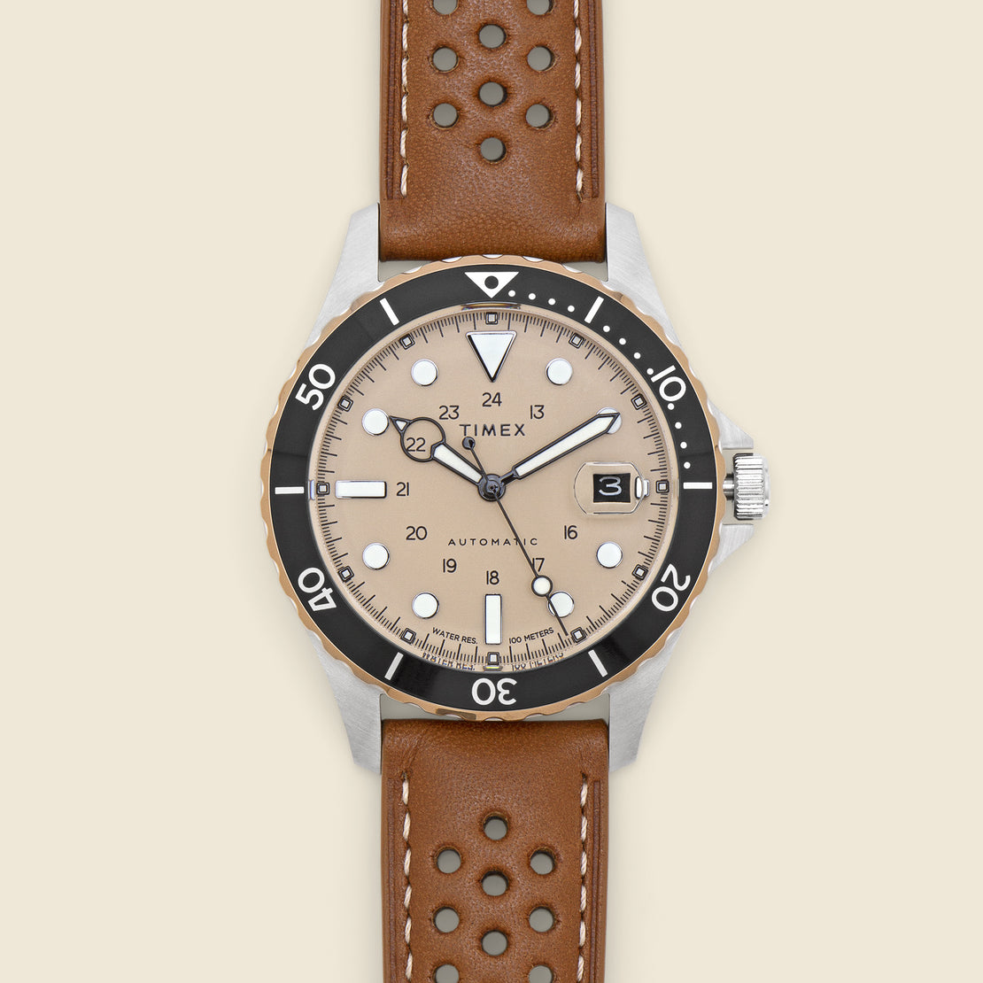 Timex Navi XL Watch 41mm - Brown/Brown Leather