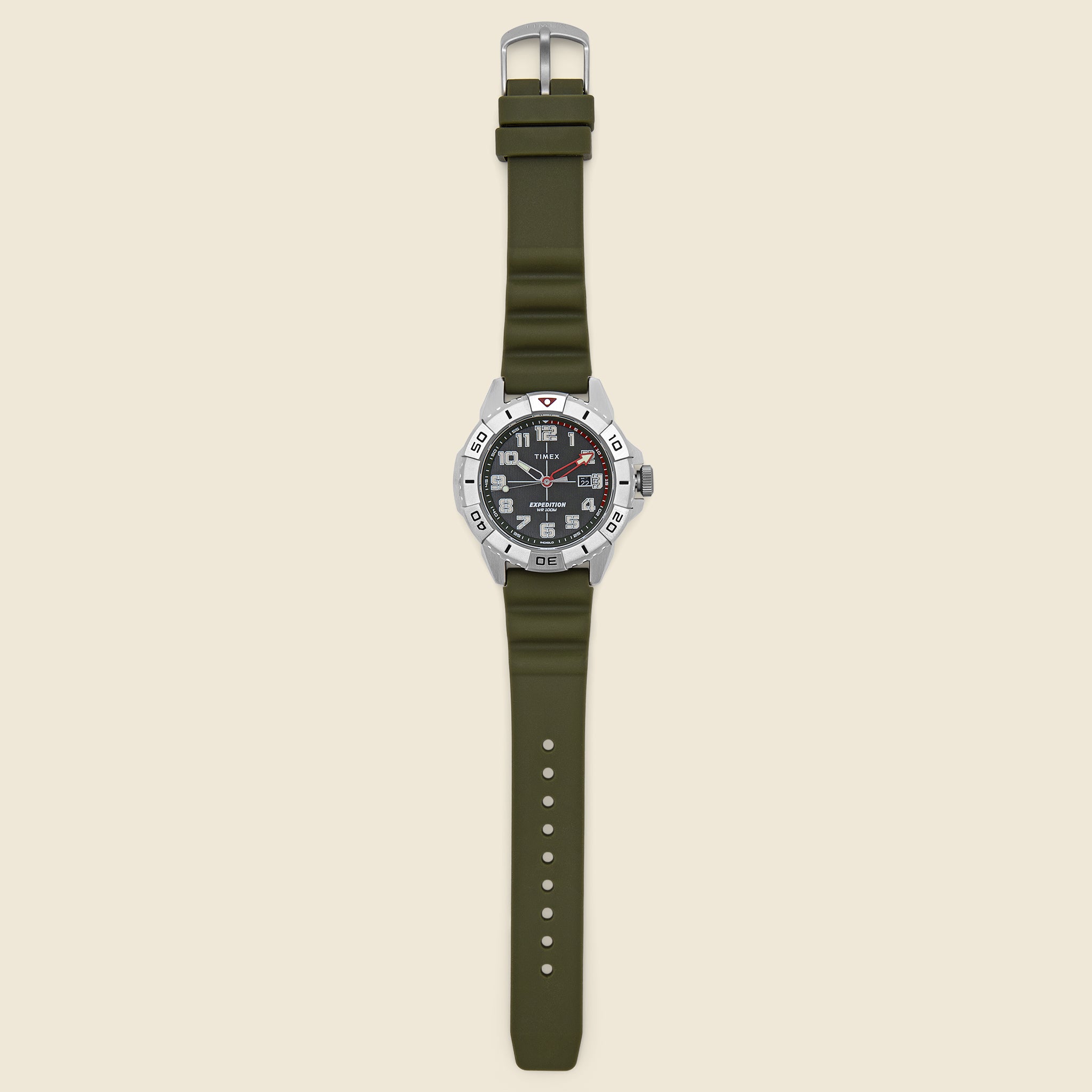 Expedition North Ridge Silicone Strap Watch 41mm - Silver/Green - Timex - STAG Provisions - Accessories - Watches