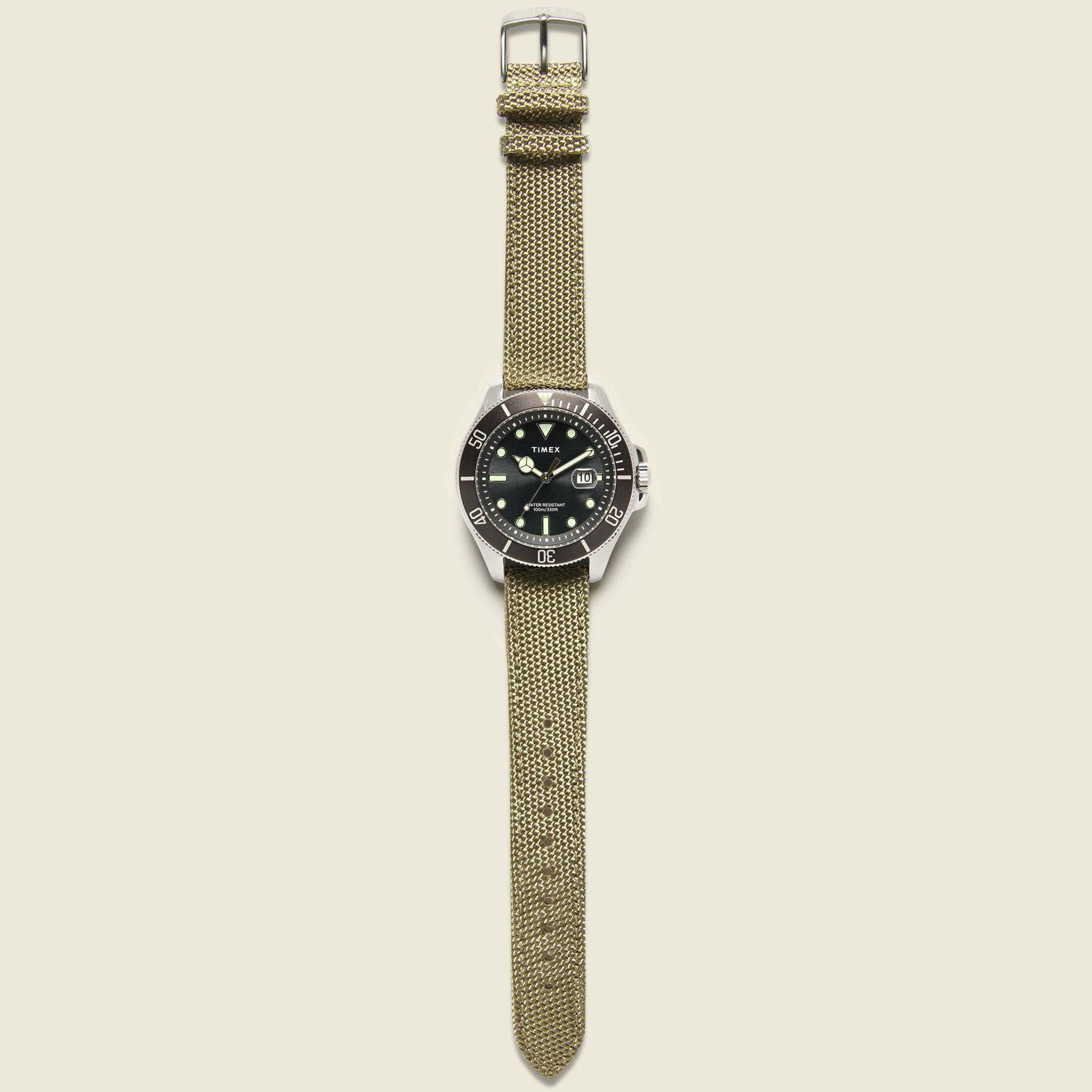 
                          Harborside Coast Watch 43mm - Olive/Black - Timex - STAG Provisions - Accessories - Watches
                        