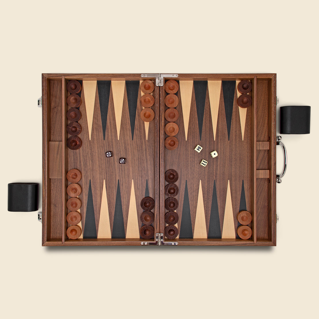 Home Wood Backgammon Set - Dark Brown