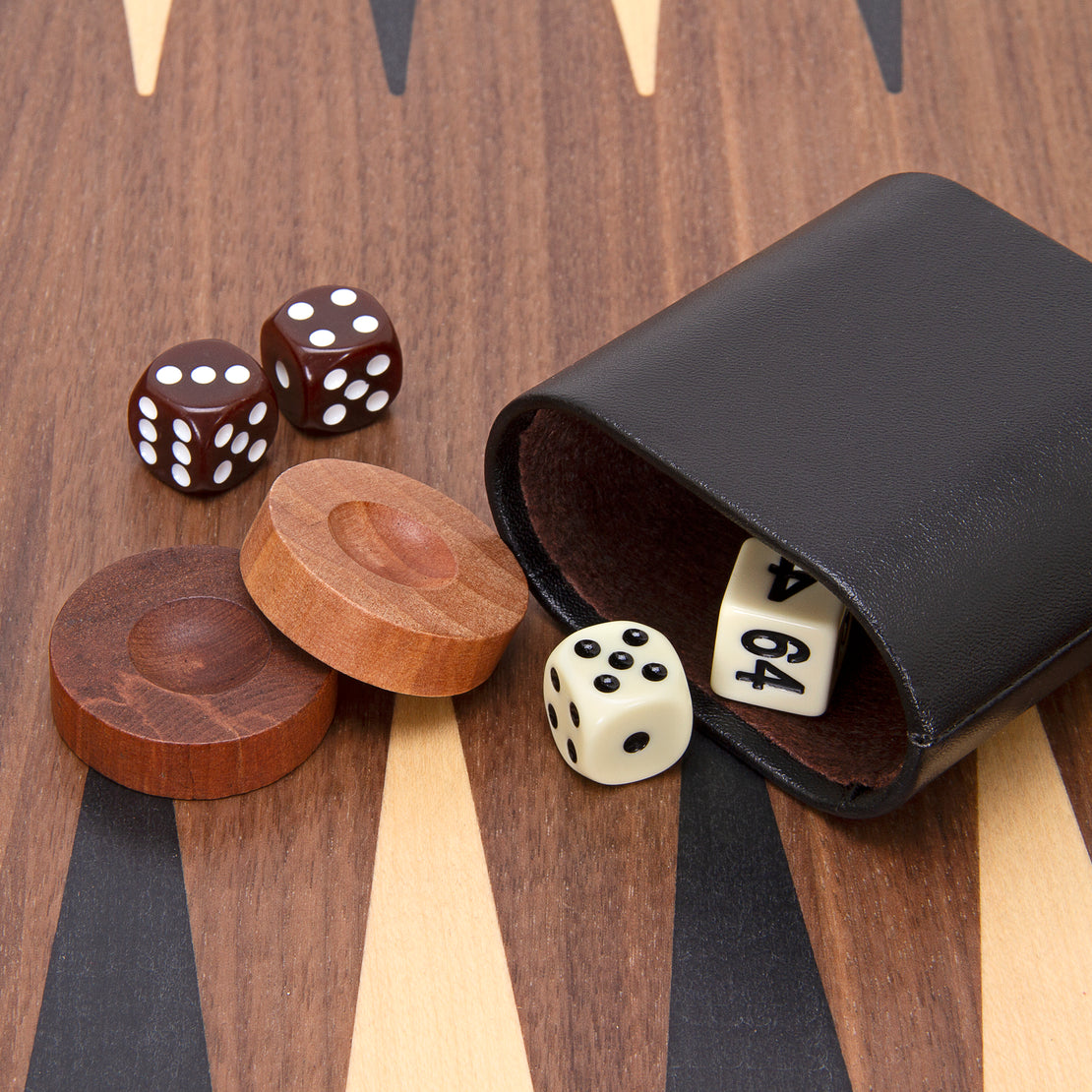 Wood Backgammon Set - Dark Brown