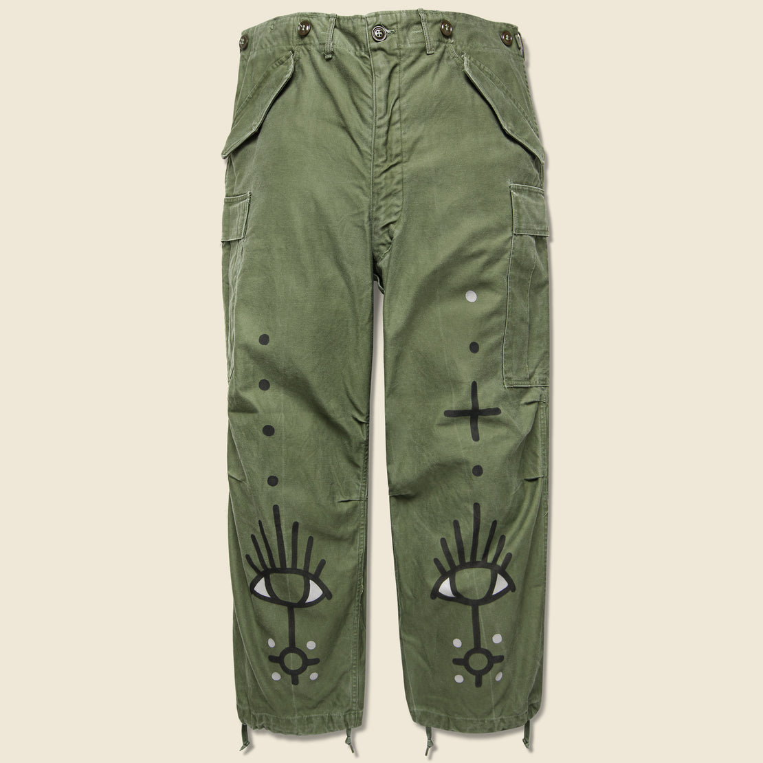 Tom Jean Webb Vintage Military-Issued Field Pants - All Seeing Eye