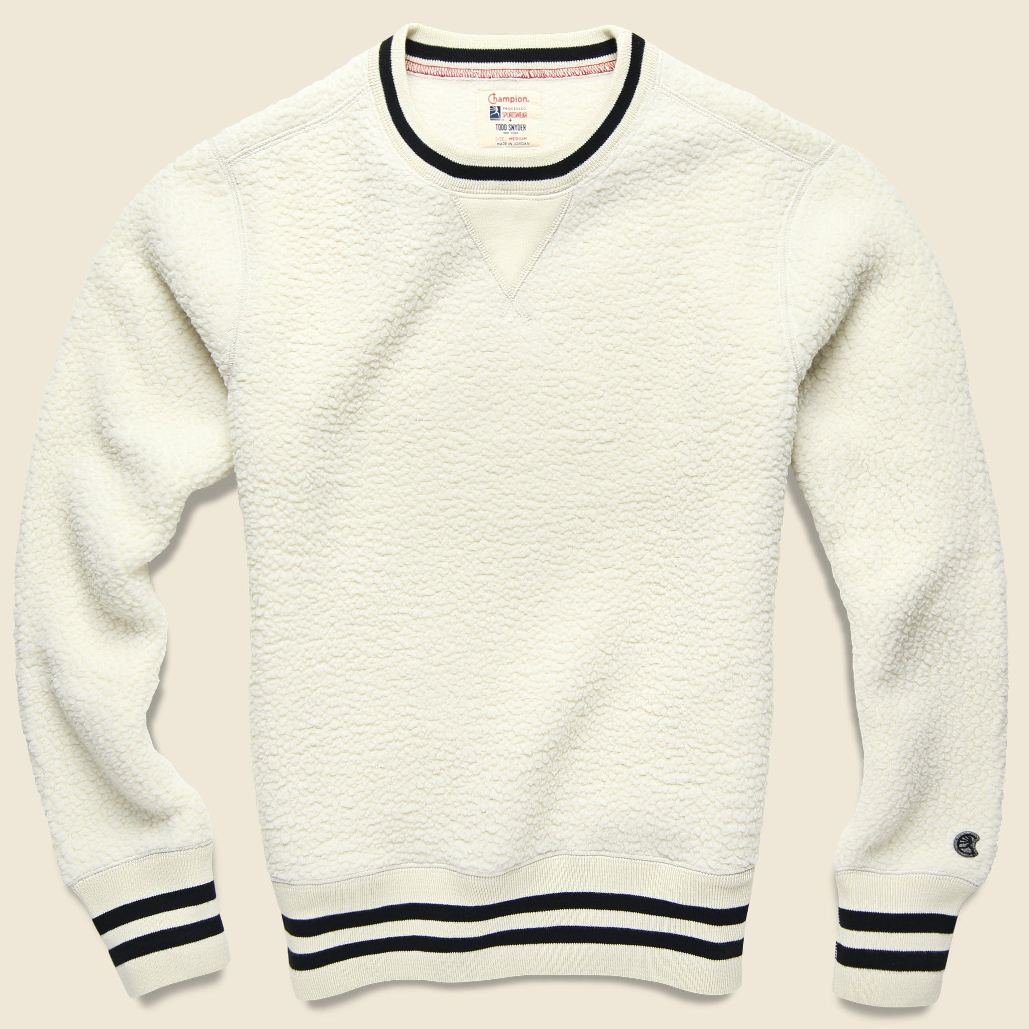 Todd Snyder + Champion - Sherpa Crewneck - Cream - Todd Snyder - STAG Provisions - Tops - Fleece / Sweatshirt