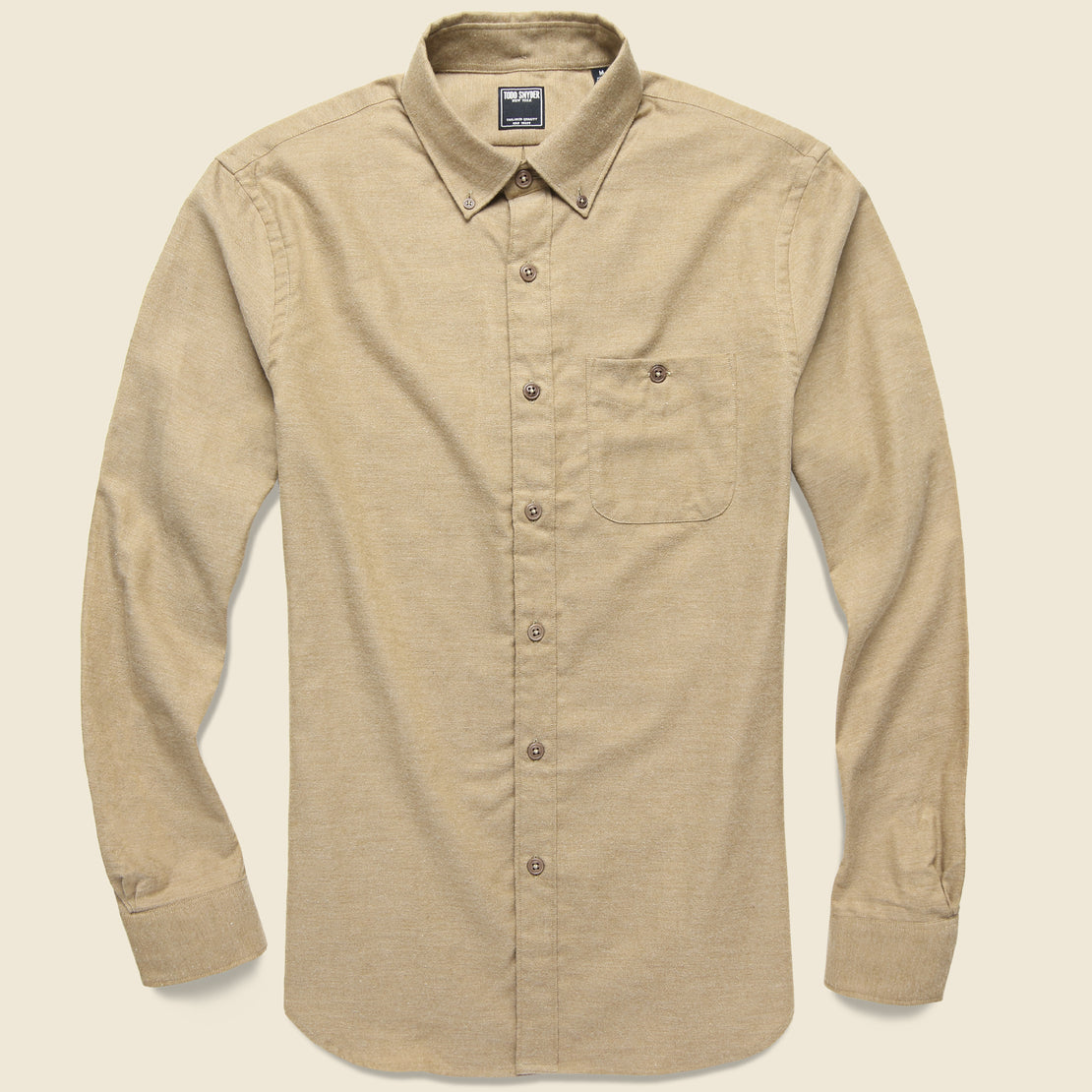 Brushed Cotton Cashmere Twill Shirt Camel