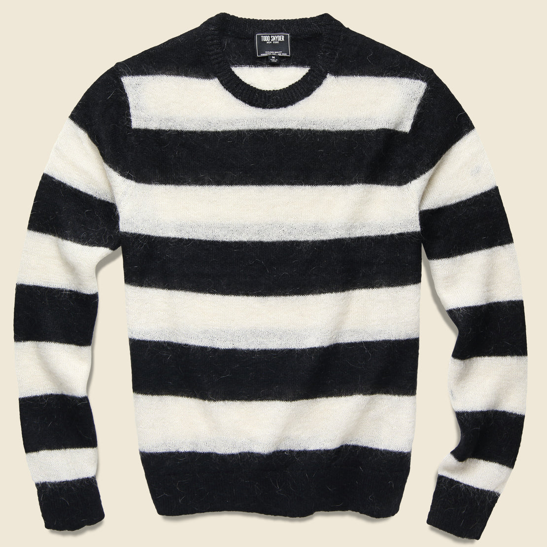 Todd Snyder Mohair Rugby Sweater - Black/White