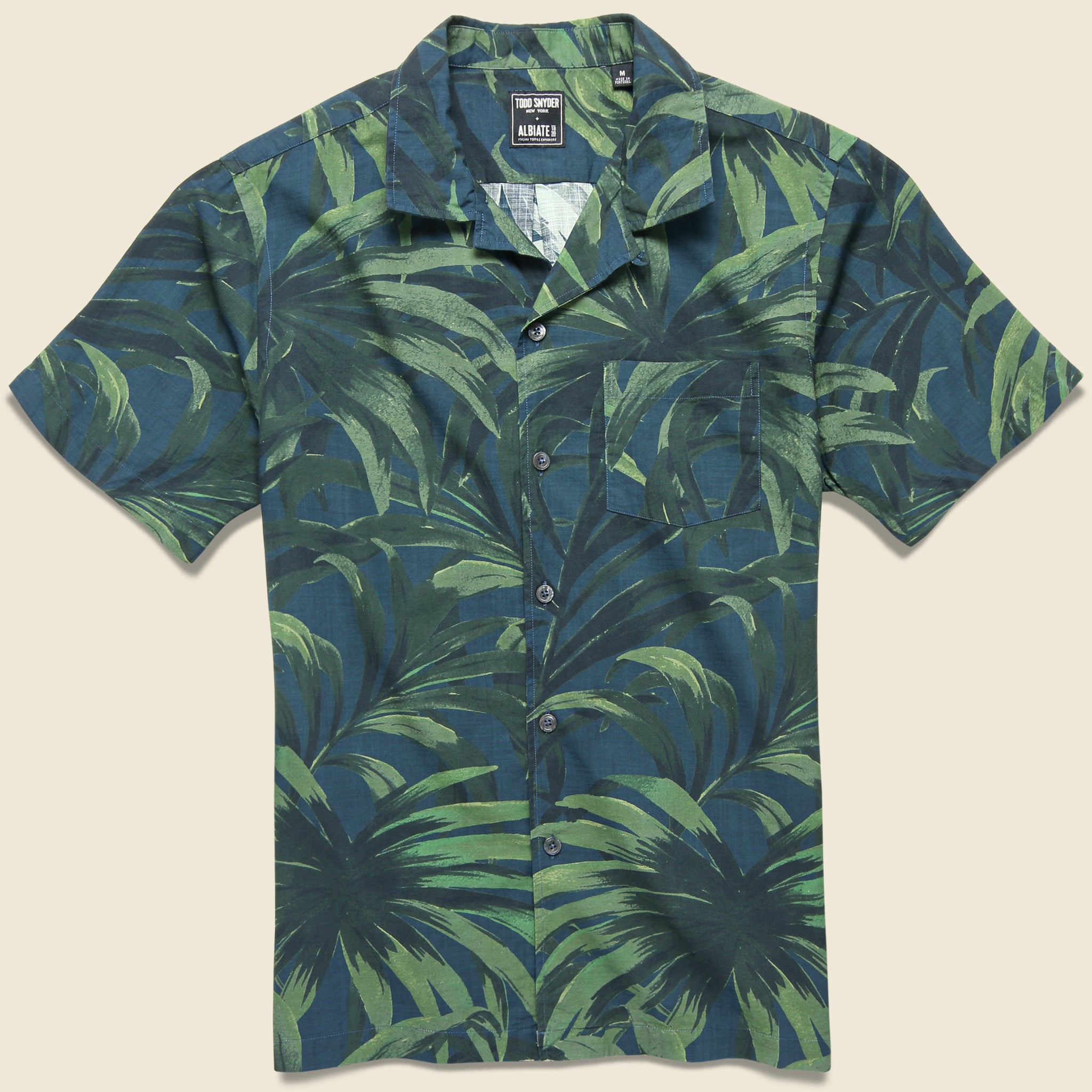 Palm Print Shirt - Olive - Todd Snyder - STAG Provisions - Tops - S/S Woven - Floral