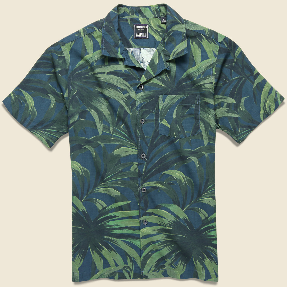 Todd Snyder Palm Print Shirt - Olive