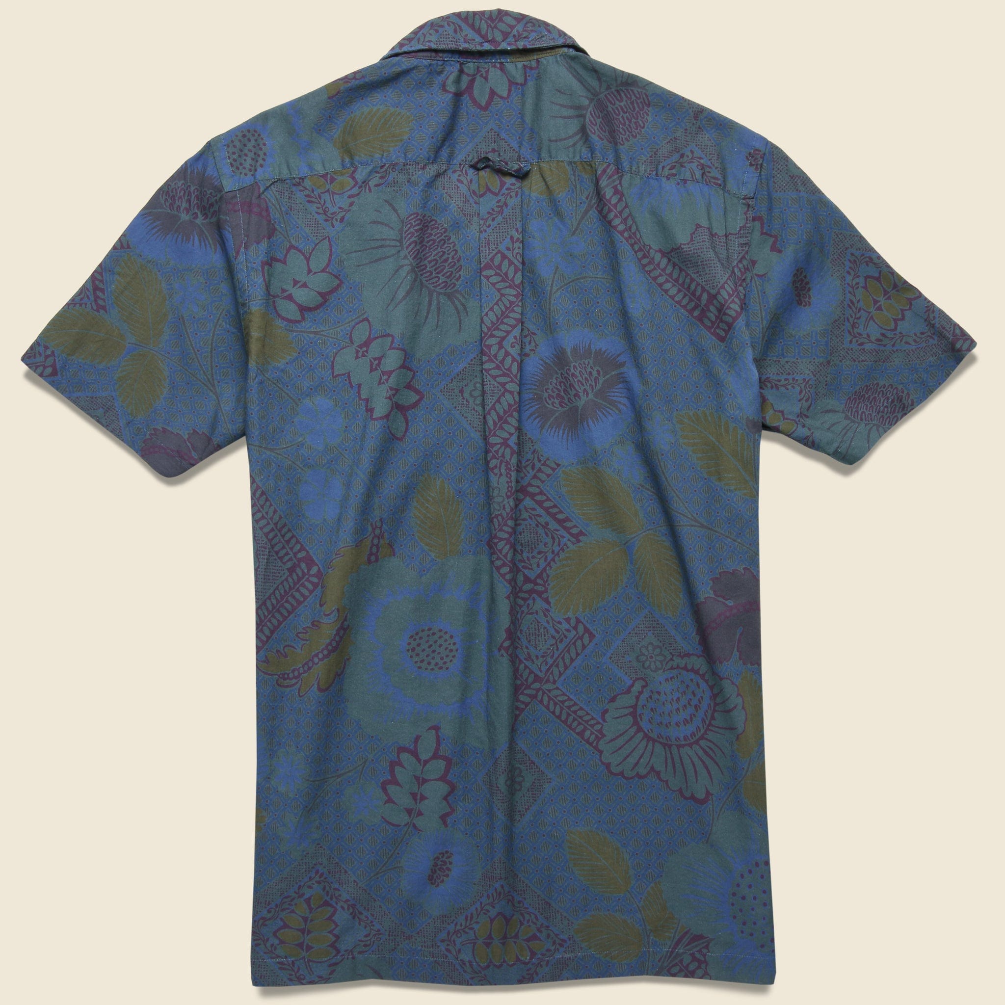 Scarf Print Shirt - Navy - Todd Snyder - STAG Provisions - Tops - S/S Woven - Other Pattern