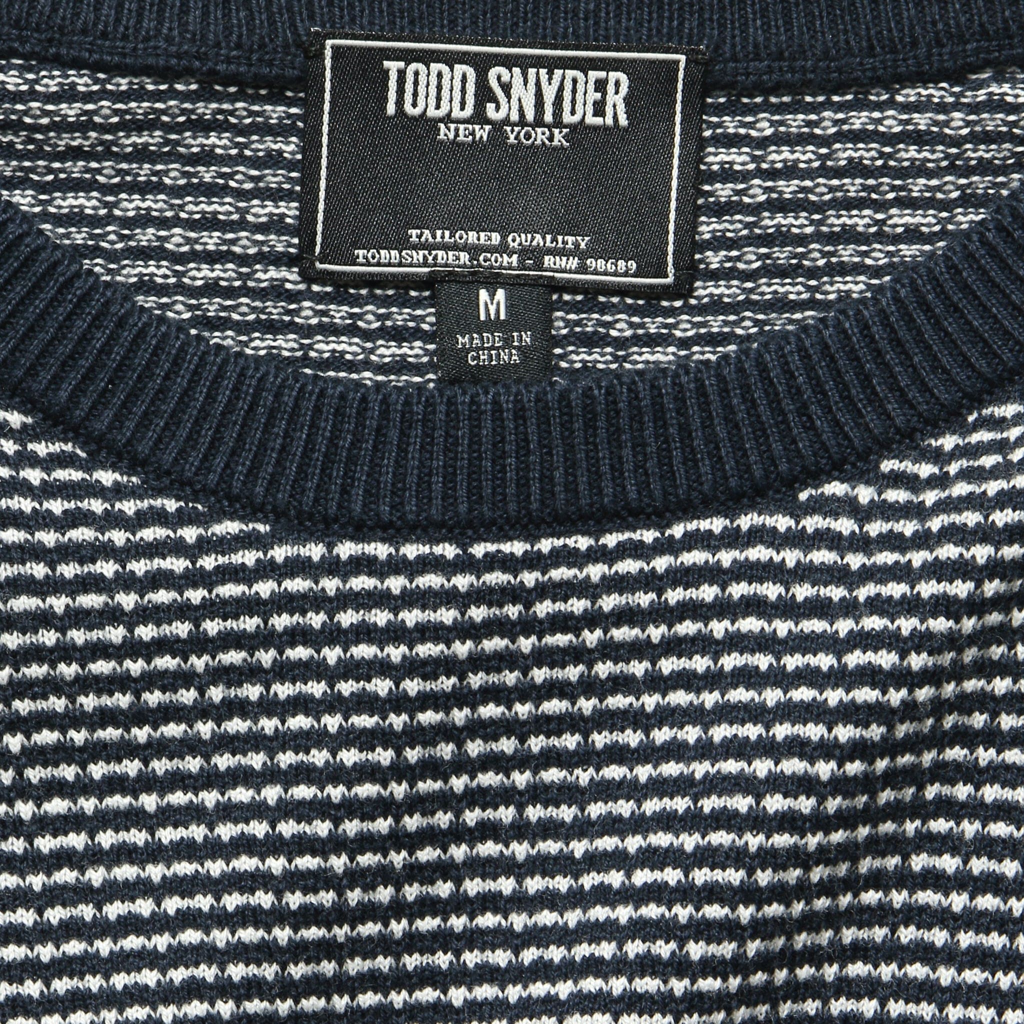 
                          Stripe Cotton Crewneck Sweater - Navy - Todd Snyder - STAG Provisions - Tops - Sweater
                        