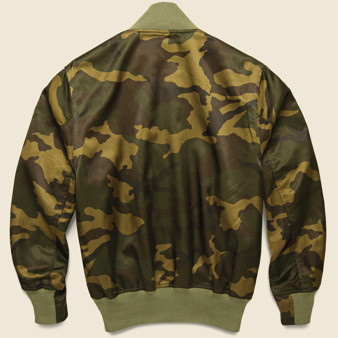 Todd Snyder + Champion - Satin Camo Bomber - Green - Todd Snyder - STAG Provisions - Outerwear - Coat / Jacket