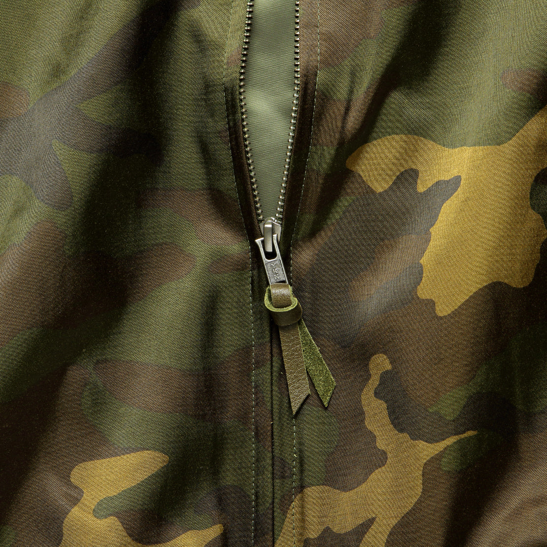 Todd Snyder + Champion - Satin Camo Bomber - Green - Todd Snyder - STAG Provisions - Outerwear - Coat / Jacket