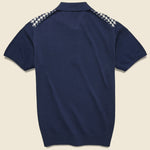Houndstooth Button-Down Sweater Polo - Navy - Todd Snyder - STAG Provisions - Tops - S/S Knit