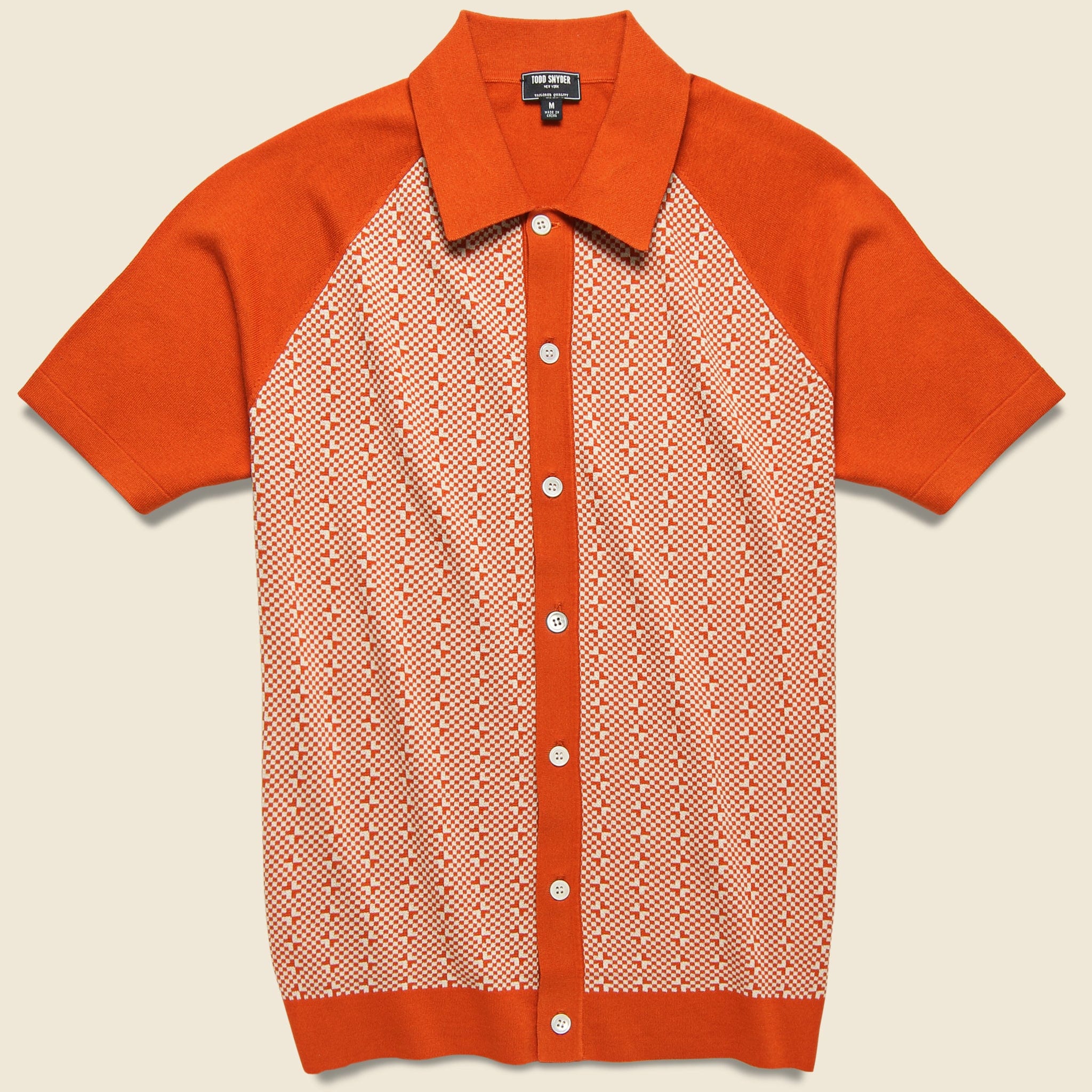 Trippy Button Down Sweater Polo - Orange - Todd Snyder - STAG Provisions - Tops - S/S Knit