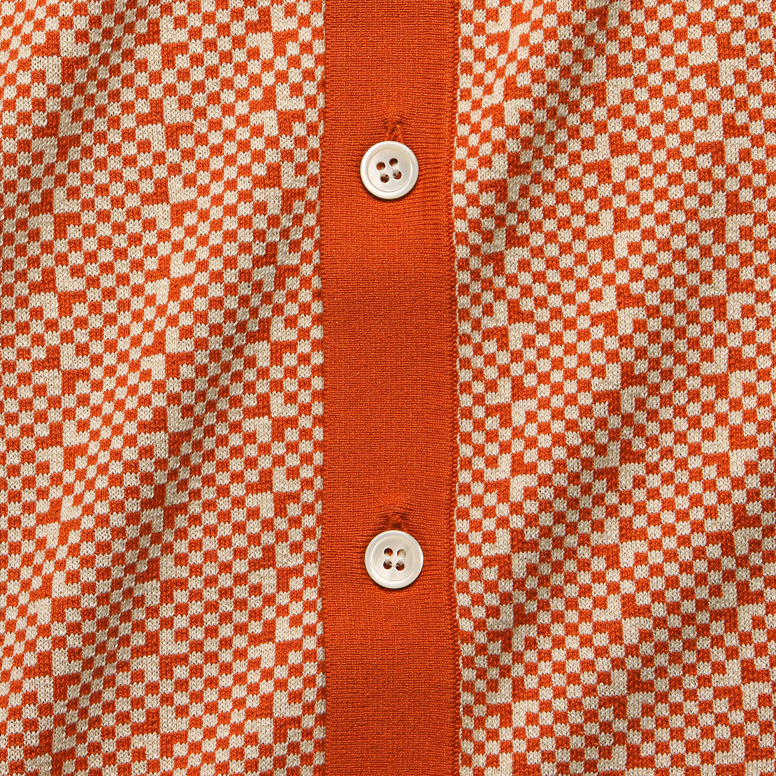 Trippy Button Down Sweater Polo - Orange - Todd Snyder - STAG Provisions - Tops - S/S Knit