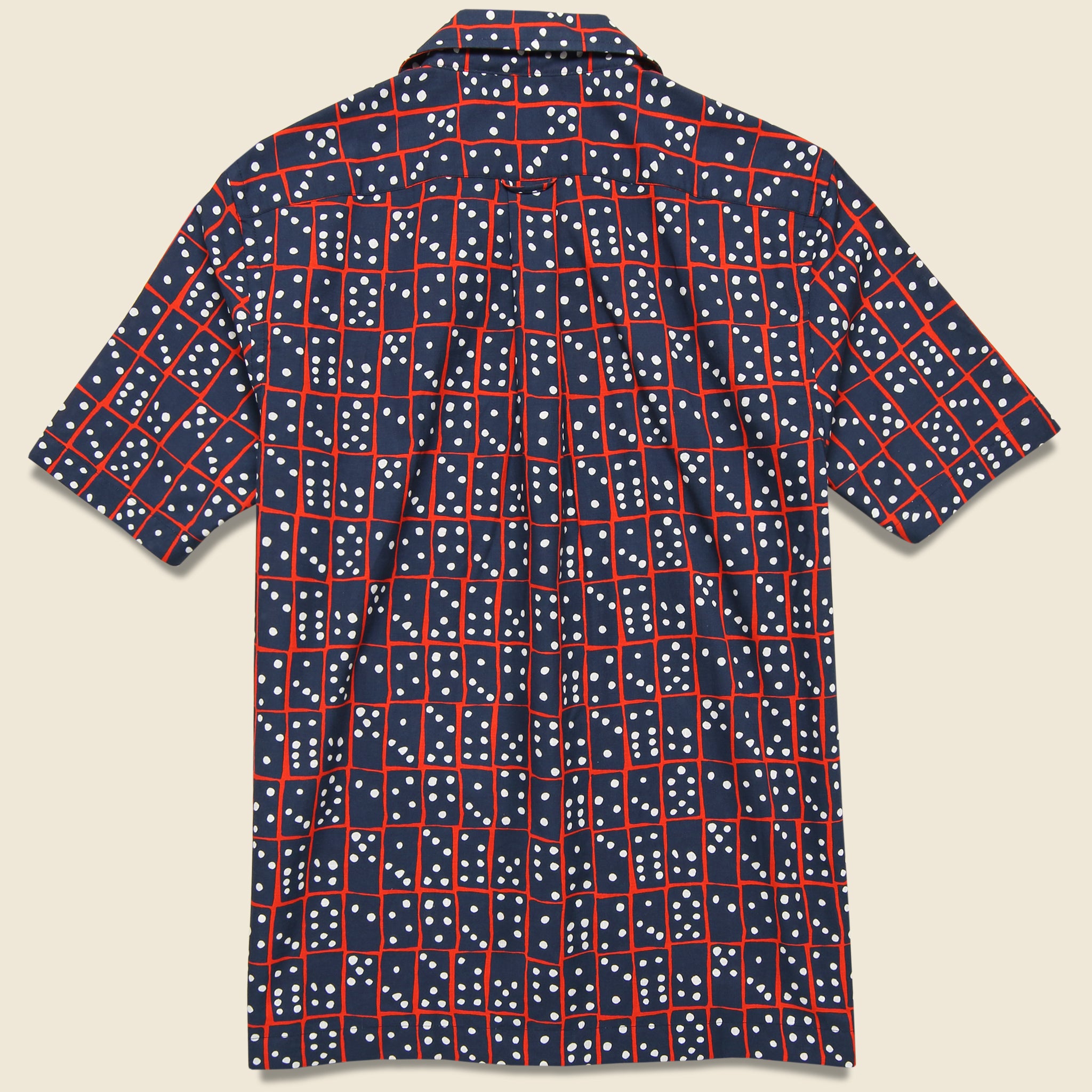 
                          Domino Camp Shirt - Navy/Red - Todd Snyder - STAG Provisions - Tops - S/S Woven - Other Pattern
                        