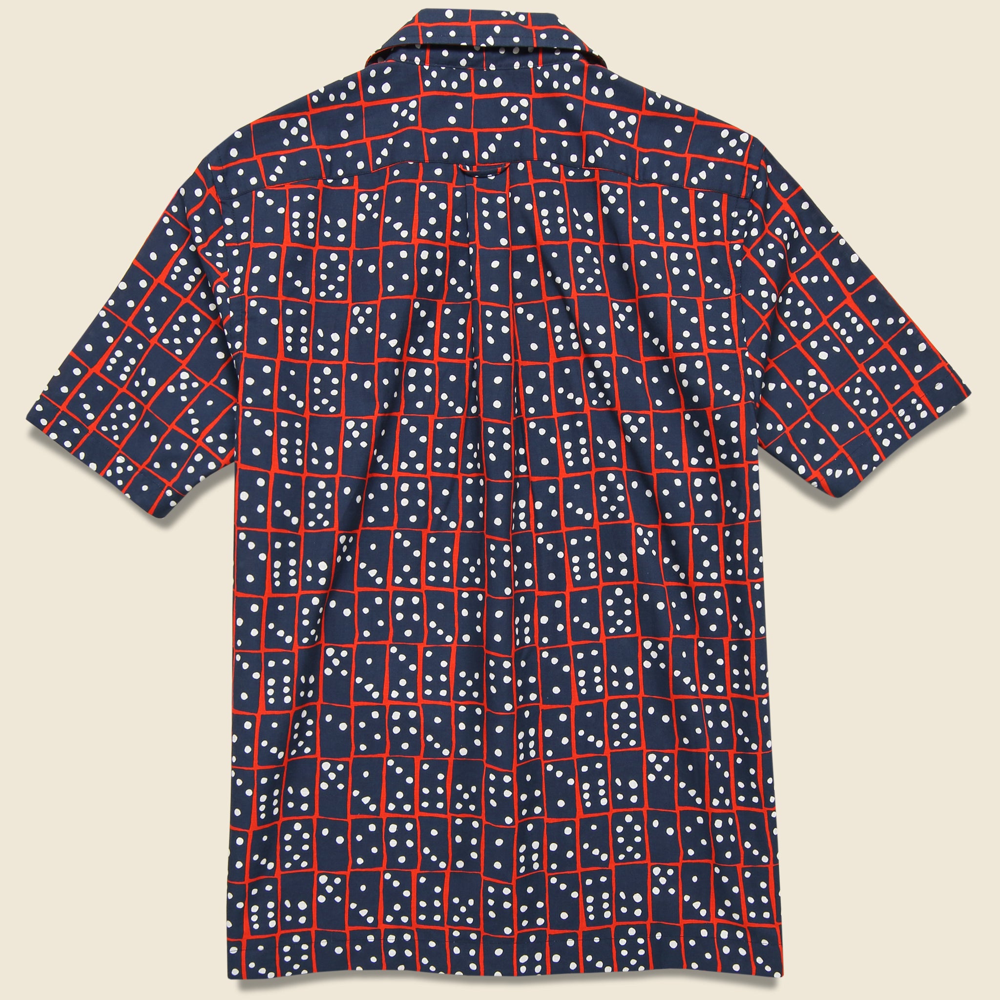 Domino Camp Shirt - Navy/Red - Todd Snyder - STAG Provisions - Tops - S/S Woven - Other Pattern