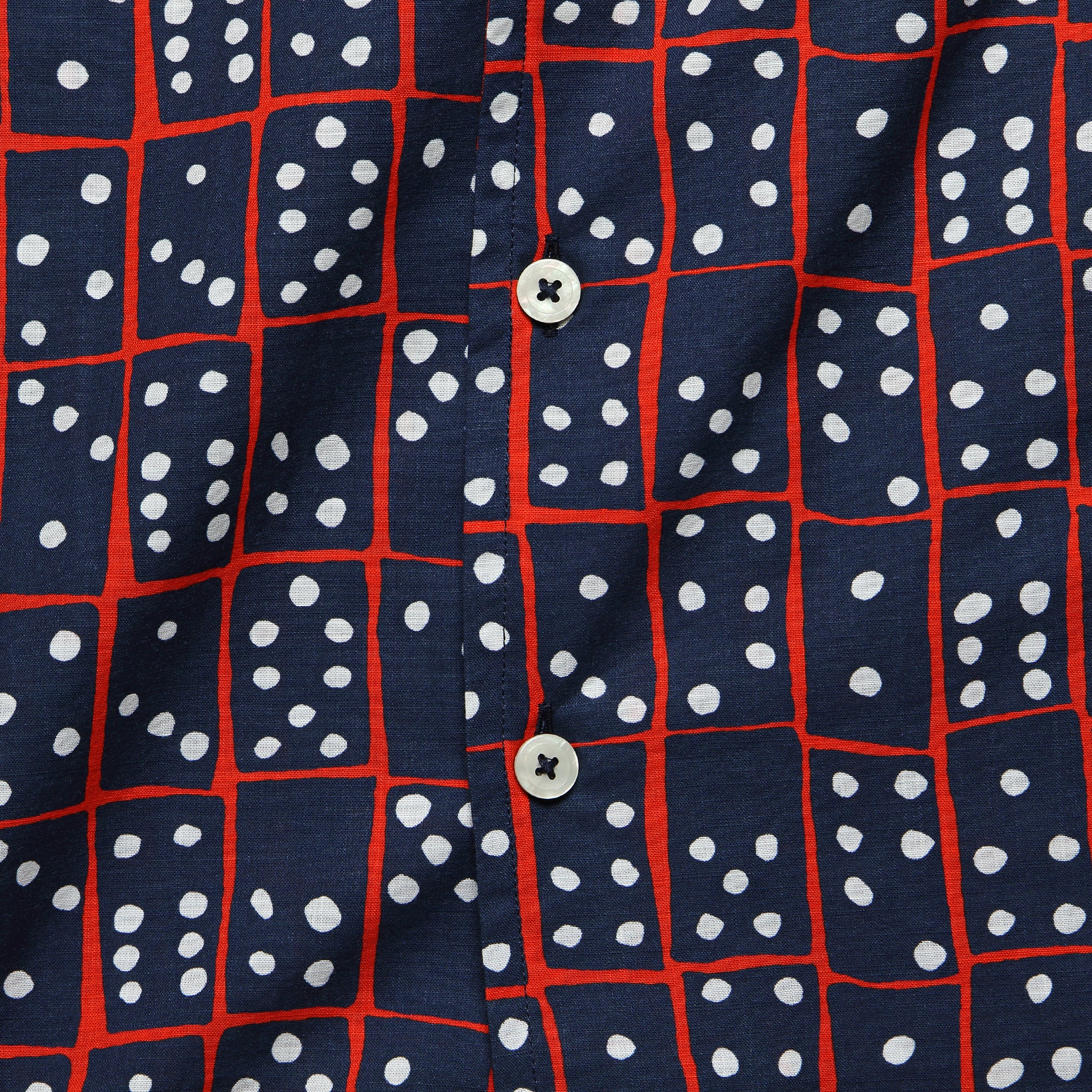 
                          Domino Camp Shirt - Navy/Red - Todd Snyder - STAG Provisions - Tops - S/S Woven - Other Pattern
                        