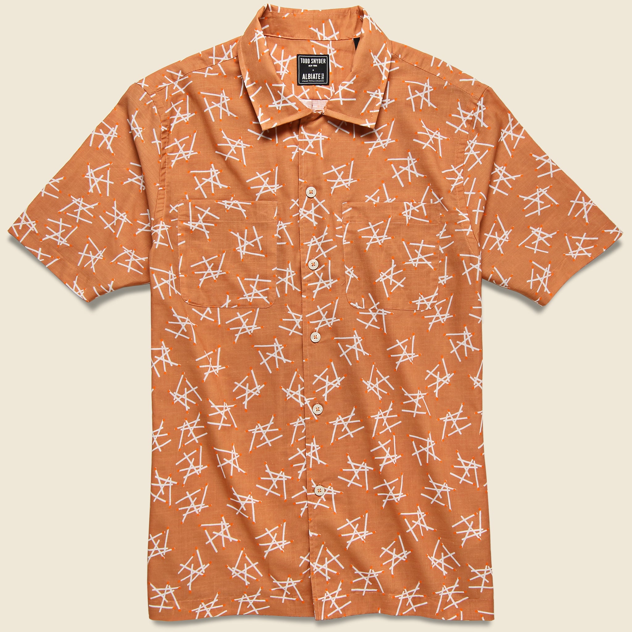 
                          Matchstick Camp Shirt - Peach - Todd Snyder - STAG Provisions - Tops - S/S Woven - Other Pattern
                        