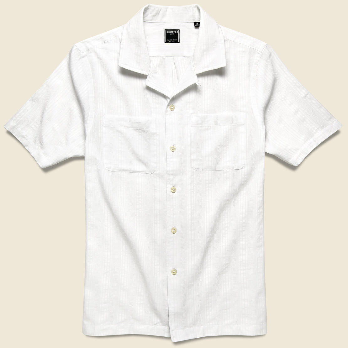 Todd Snyder Two-Pocket Maui Camp Shirt - White