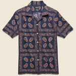 Bandana Camp Shirt - Navy - Todd Snyder - STAG Provisions - Tops - S/S Woven - Other Pattern