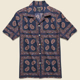 Bandana Camp Shirt - Navy - Todd Snyder - STAG Provisions - Tops - S/S Woven - Other Pattern