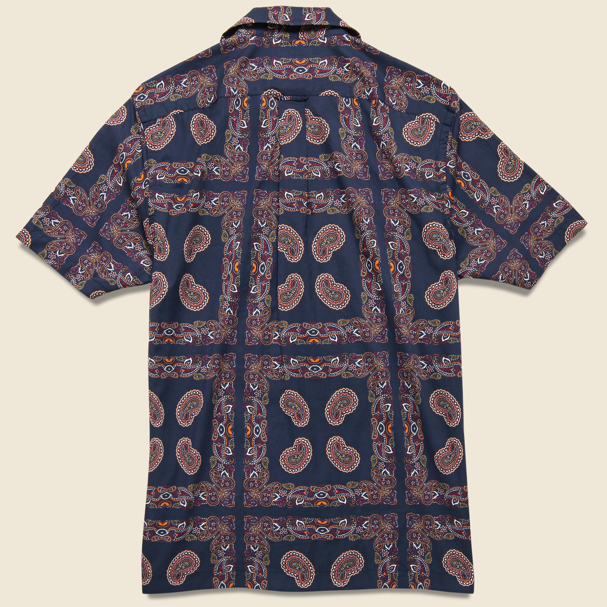 Bandana Camp Shirt - Navy - Todd Snyder - STAG Provisions - Tops - S/S Woven - Other Pattern