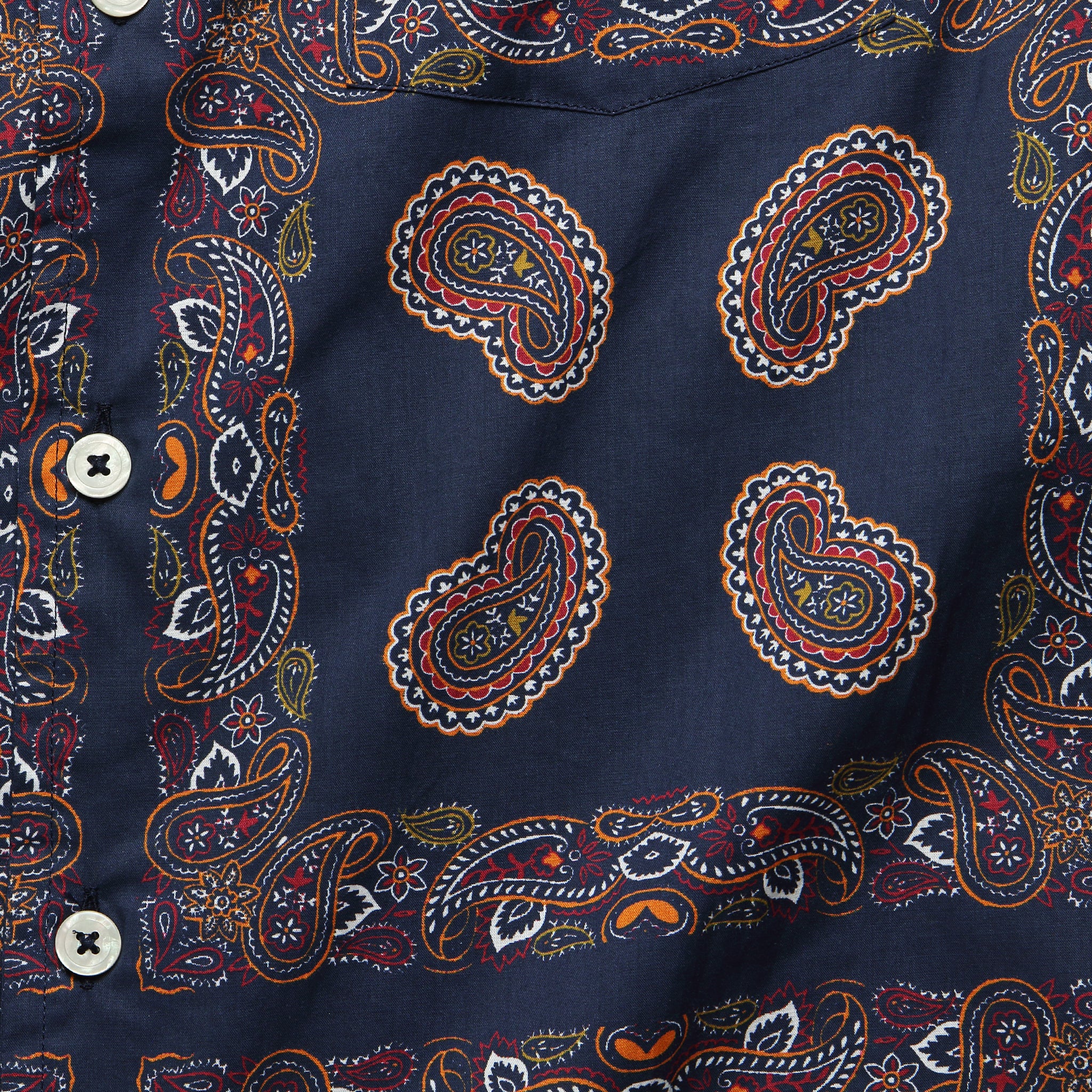 Bandana Camp Shirt - Navy - Todd Snyder - STAG Provisions - Tops - S/S Woven - Other Pattern
