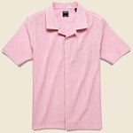 Stripe Seersucker Camp Shirt - Pink - Todd Snyder - STAG Provisions - Tops - S/S Woven - Other Pattern