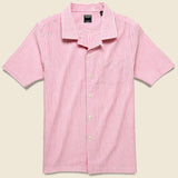 Stripe Seersucker Camp Shirt - Pink - Todd Snyder - STAG Provisions - Tops - S/S Woven - Other Pattern