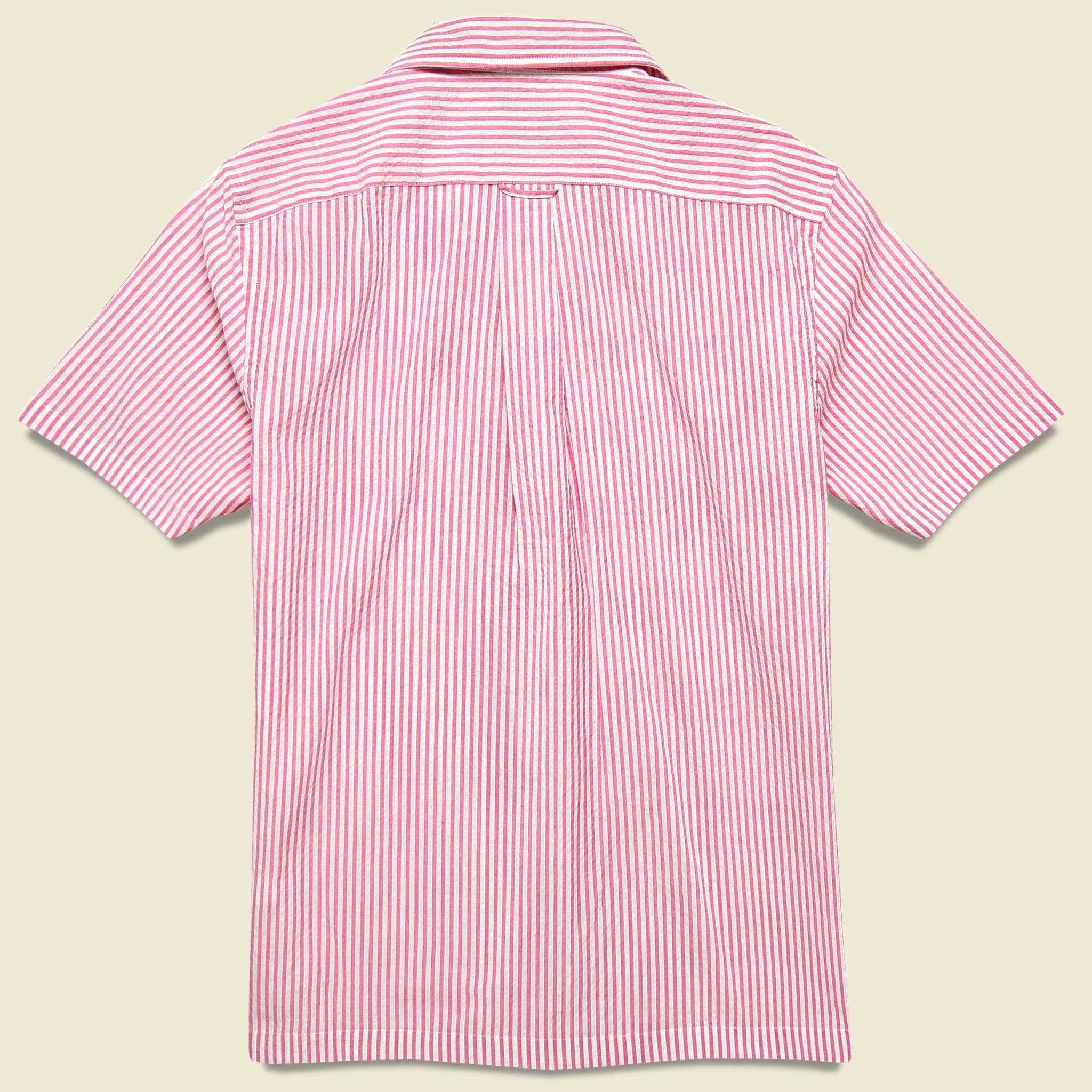 
                          Stripe Seersucker Camp Shirt - Pink - Todd Snyder - STAG Provisions - Tops - S/S Woven - Other Pattern
                        