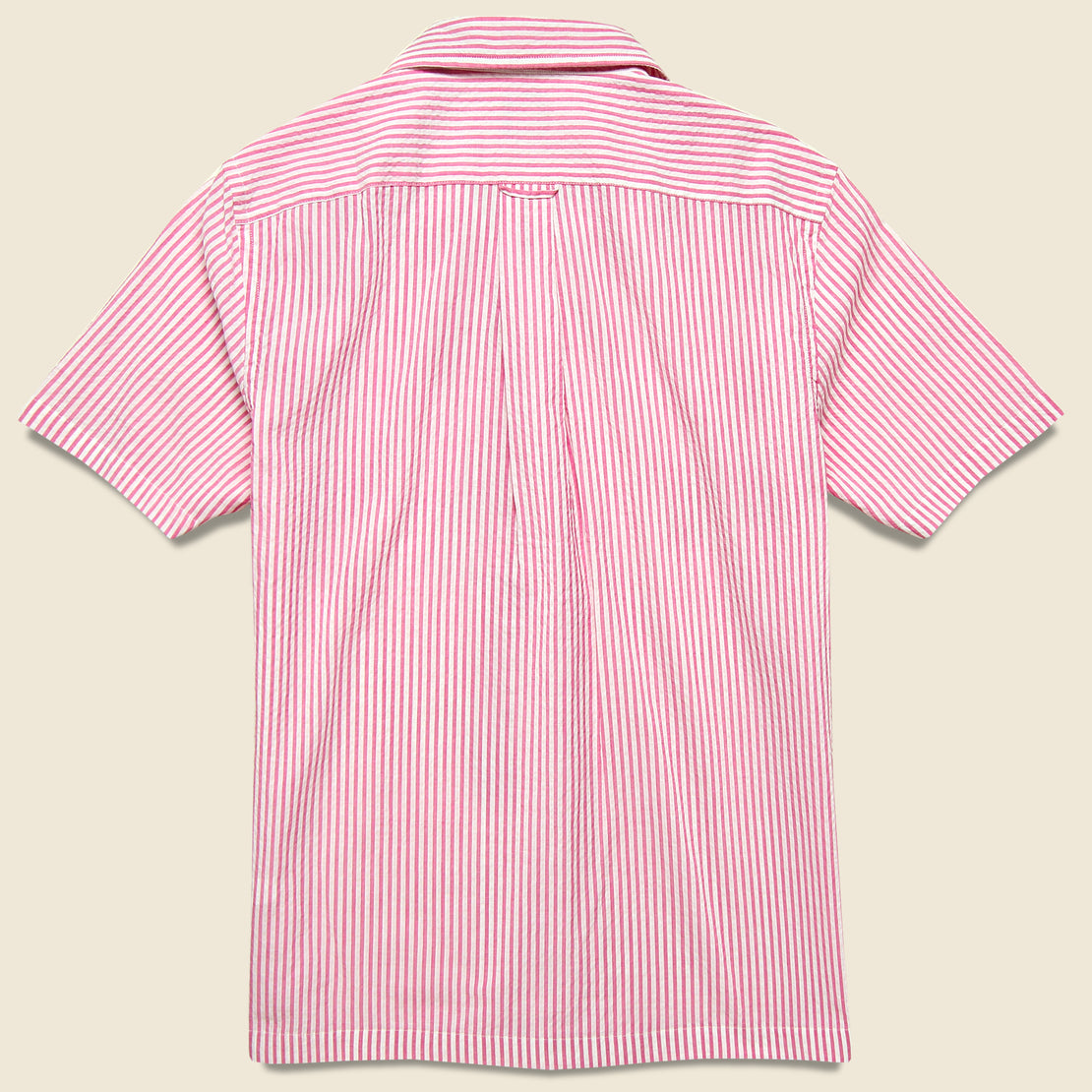 Stripe Seersucker Camp Shirt - Pink