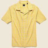 Micro Gingham Camp Shirt - Yellow - Todd Snyder - STAG Provisions - Tops - S/S Woven - Plaid