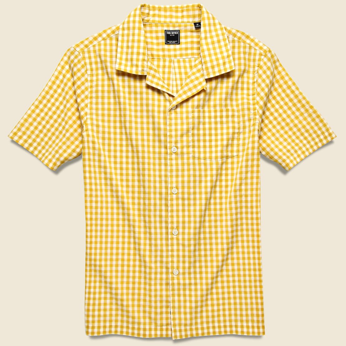 Todd Snyder Micro Gingham Camp Shirt - Yellow