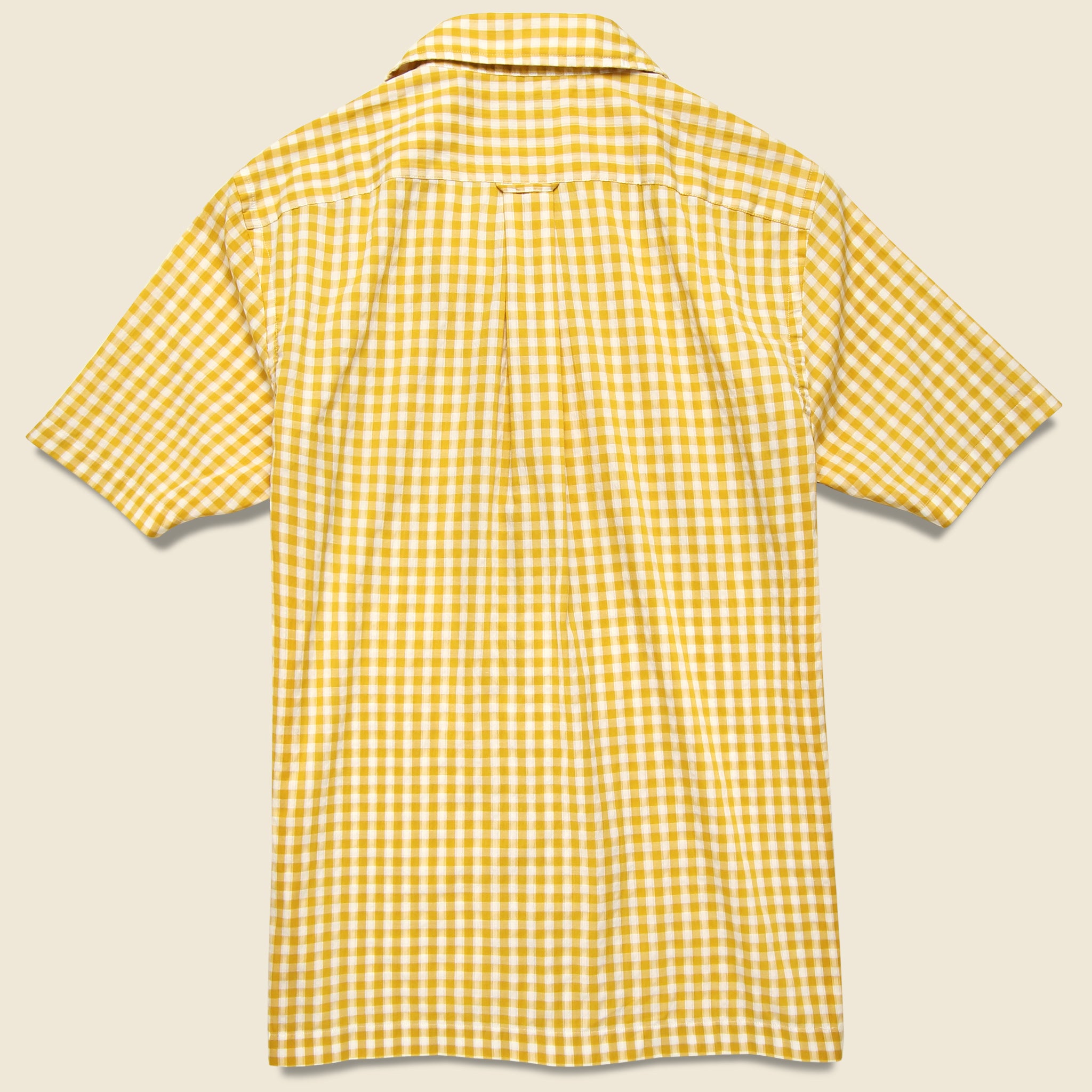Micro Gingham Camp Shirt - Yellow - Todd Snyder - STAG Provisions - Tops - S/S Woven - Plaid