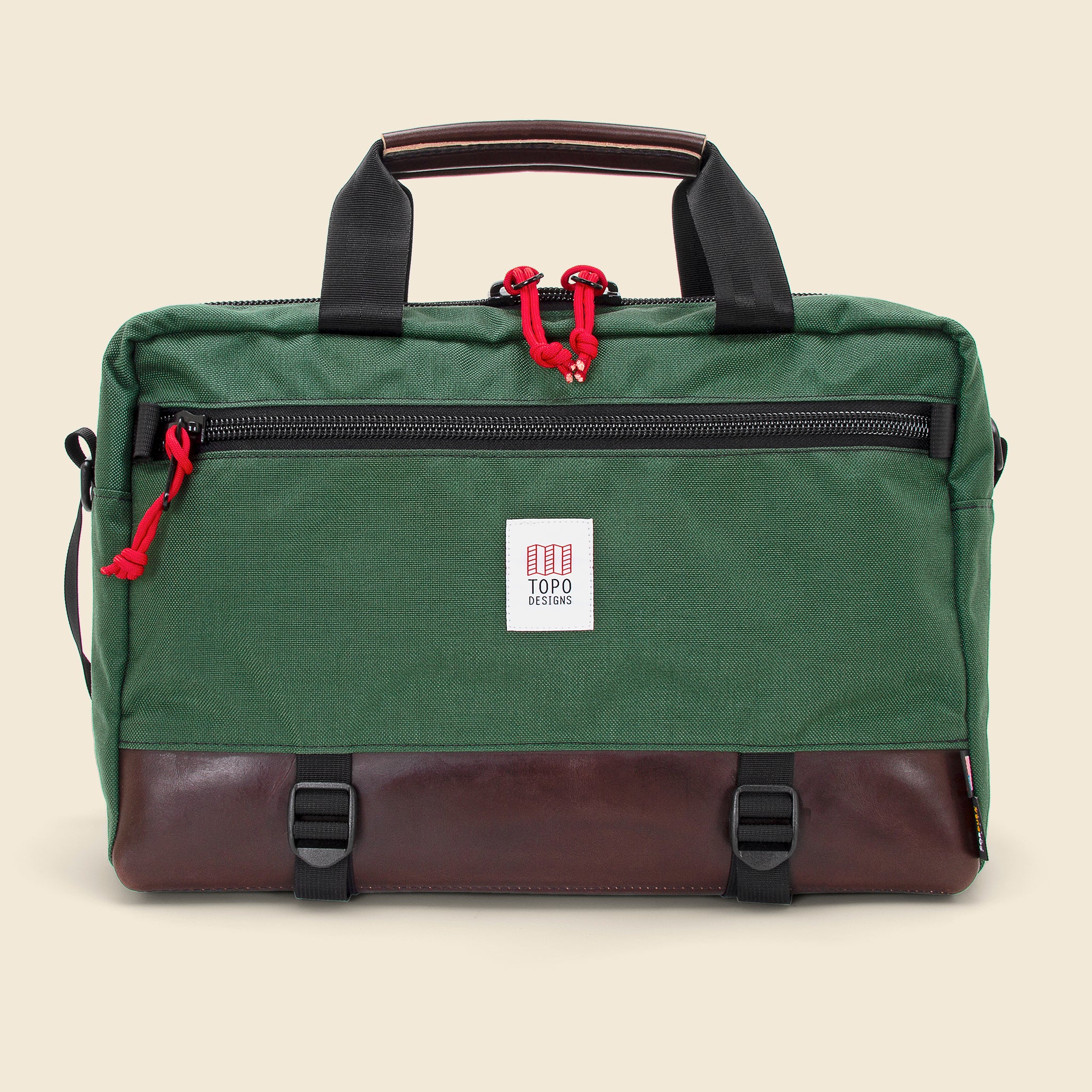 Commuter Briefcase - Forest/Dark Brown Leather - Topo Designs - STAG Provisions - Accessories - Bags / Luggage