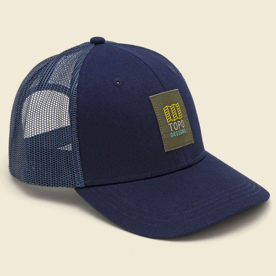 Topo Designs Original Logo Trucker Hat - Navy